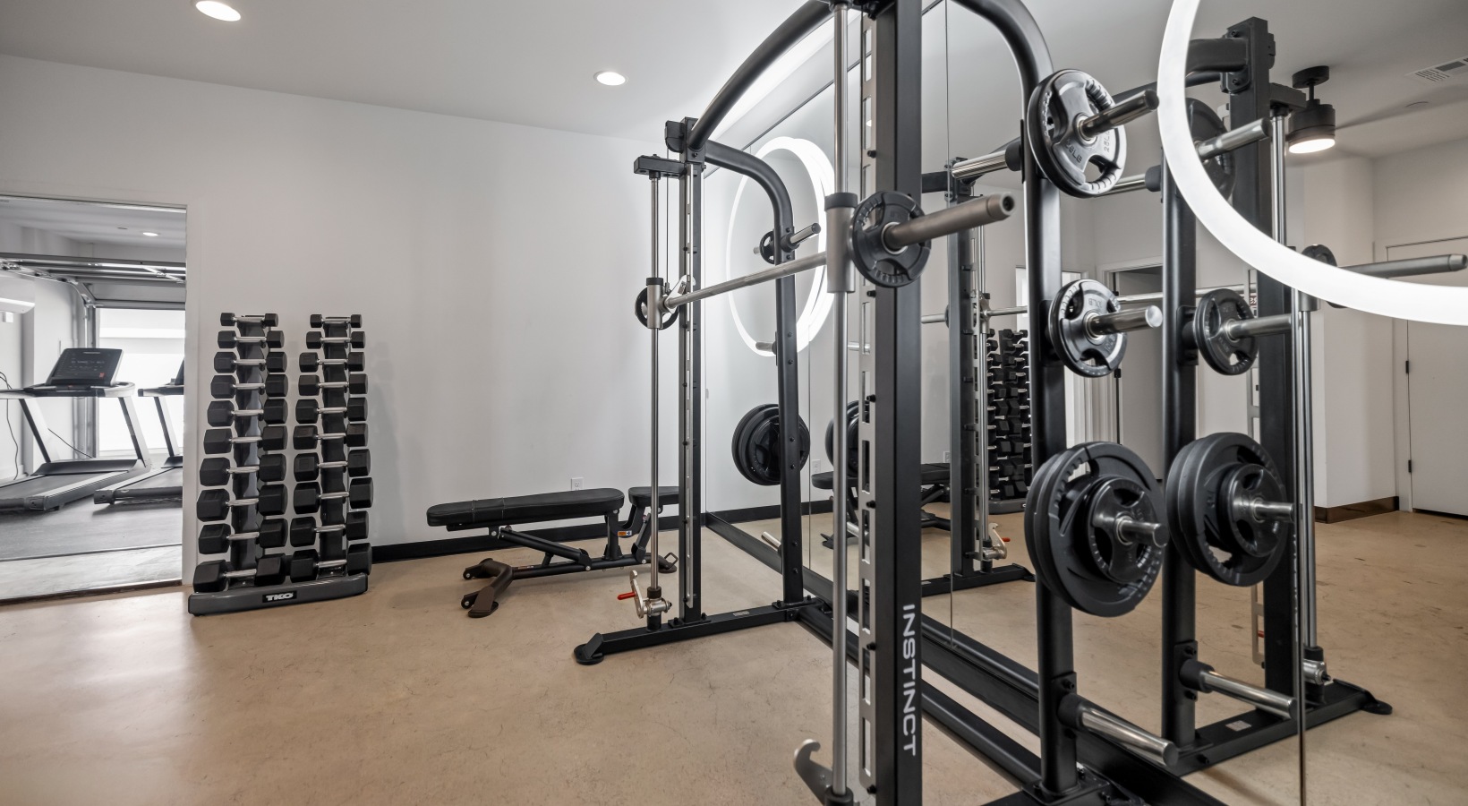 Fitness room at Canopy at the Trails.