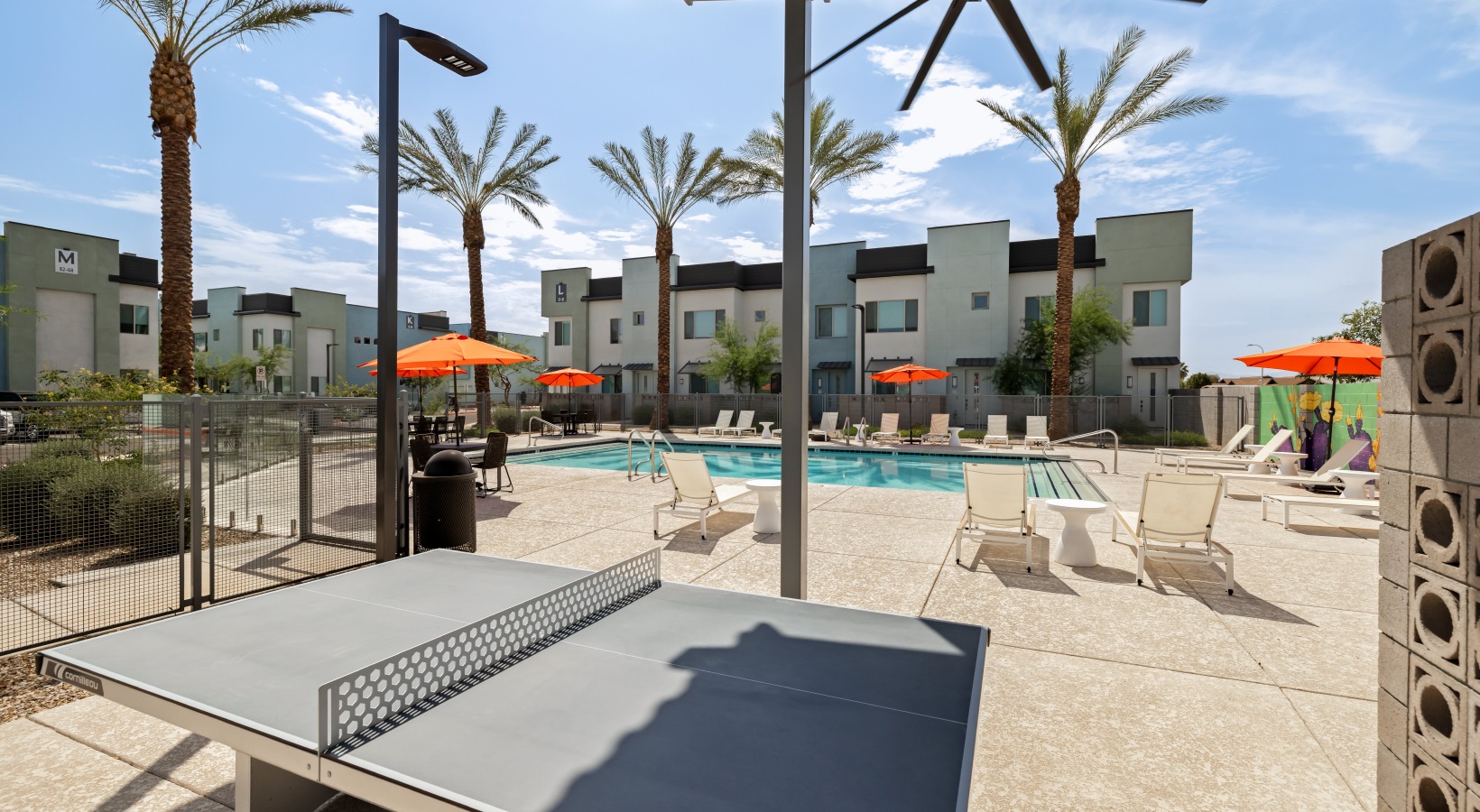 Poolside table tennis at Canopy at the Trails.